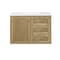 James Martin Vanities Laurent 36in Single Vanity, Light Natural Oak w/ 3 CM White Zeus Top 545-V36-LNO-3WZ - alternate 2